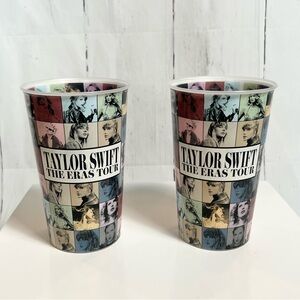 Taylor Swift The Eras Tour Movie Smaller Plastic Cups 7.5” Tall Set of 2 AMC